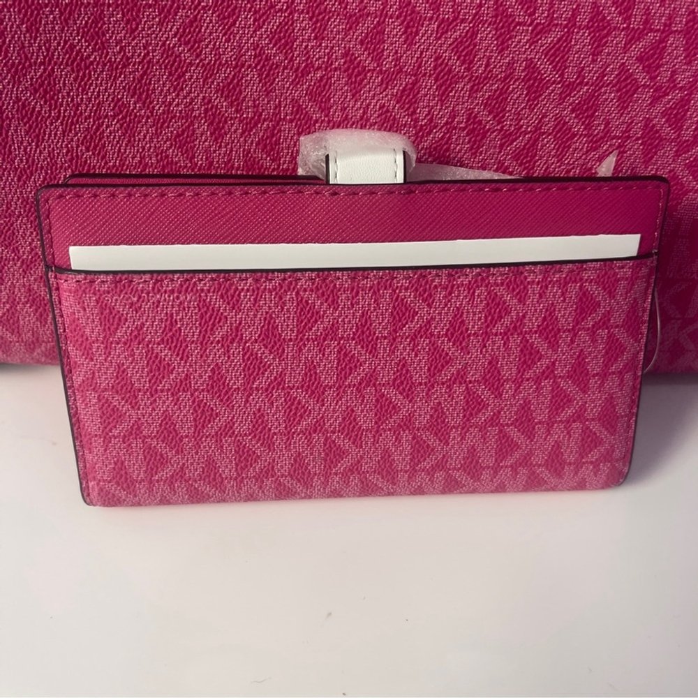 Michael Kors Eva Tote + Pouch & Wallet Dragonfruit - Picture 6 of 11